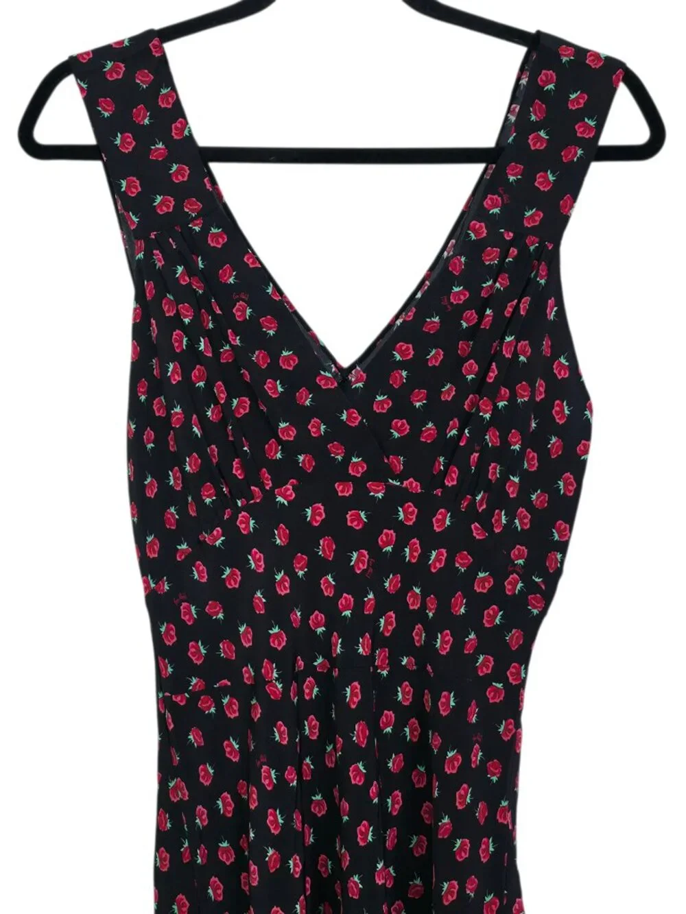 Realisation Par The Liv Maxi Dress Rosalita Black Red Floral Print‎ Silk Size S